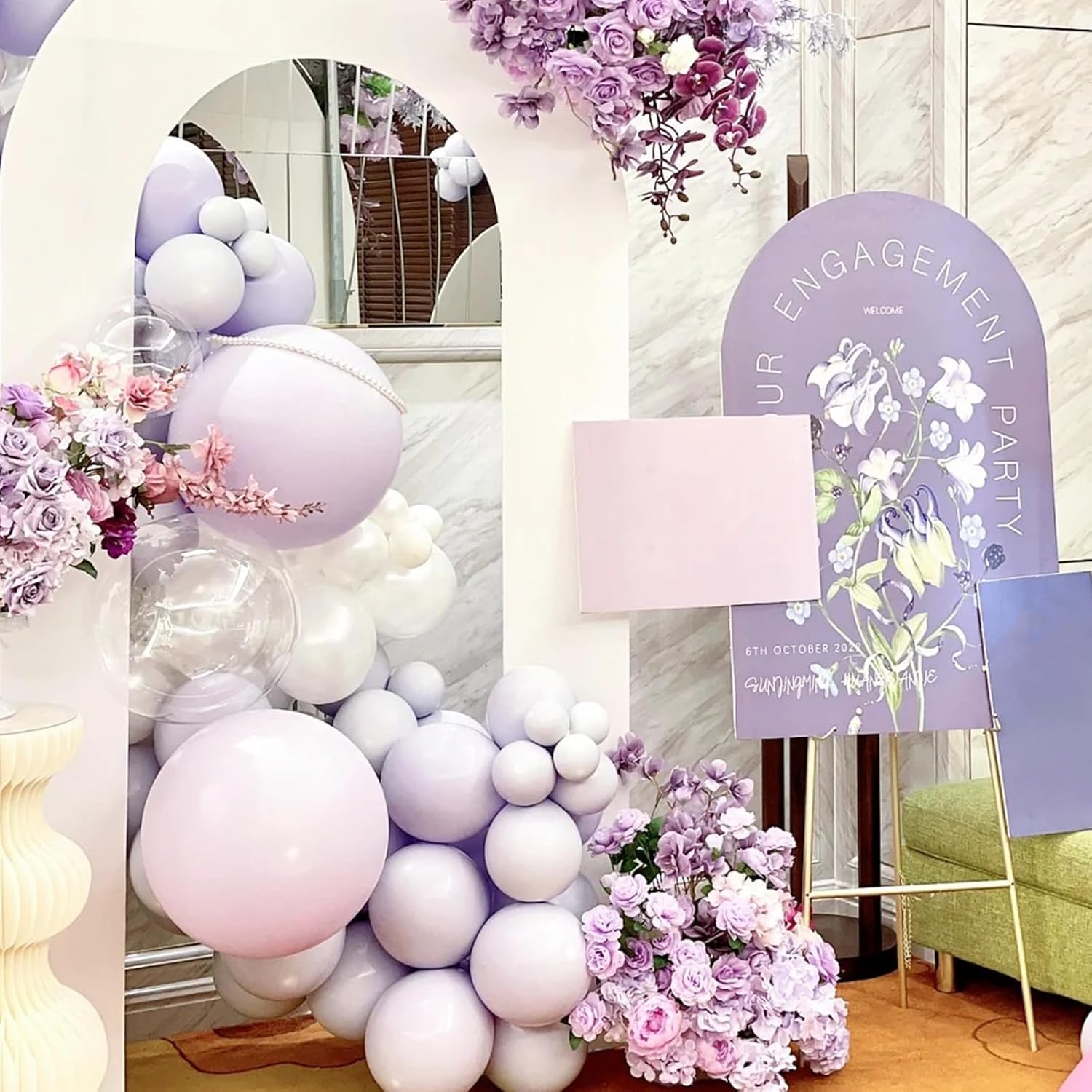 Voircoloria Lilac Purple Balloons - 66-Pack 12-Inch Faded Purple Latex for Weddings, Birthdays & Celebrations