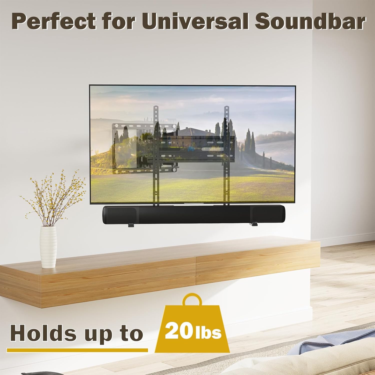Mounting Dream TV Wall Mount - Swivel & Tilt for 32-65 Inch TVs | Includes Soundbar Bracket MD2380 & MD5425