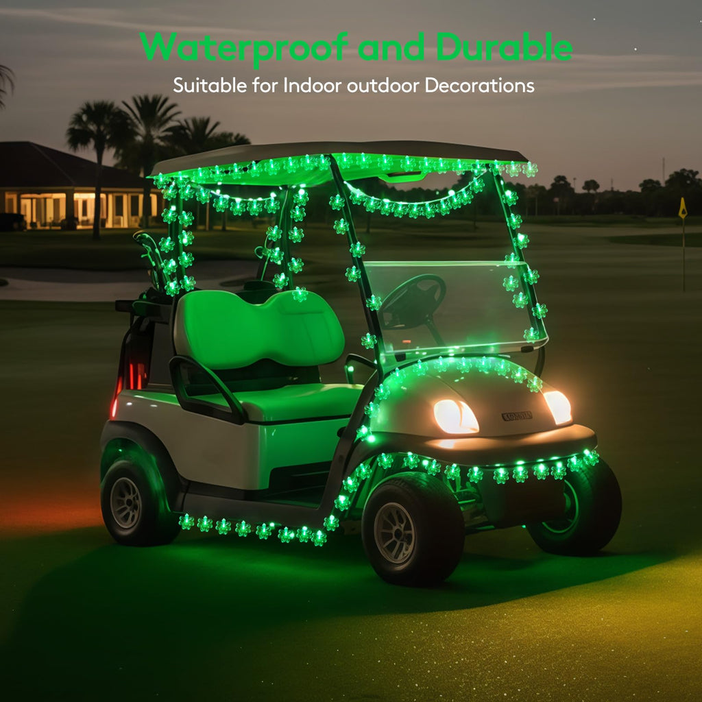 St Patricks Day Decorations Green Christmas Lights with 40 Led 3D Shamrocks, Battery Operated Lucky Clover Lights with Remote Control for Indoor Outdoor Home Garden Golf Cart St. Patrick's Day Decor