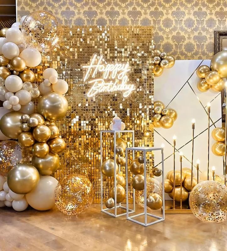Metallic Gold Latex Balloons 12-Inch Party Decorations 50 Pcs