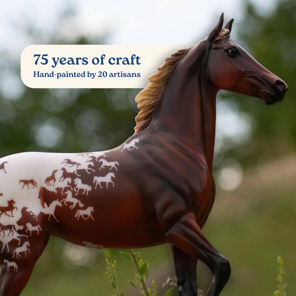 Breyer Horses Traditional Series – 75th Anniversary Sport Horse “Lonesome Glory” | Hand-Painted Thoroughbred Model with Flaxen Red Chestnut Blanket Appaloosa Coat | 1:9 Scale Collector Figurine