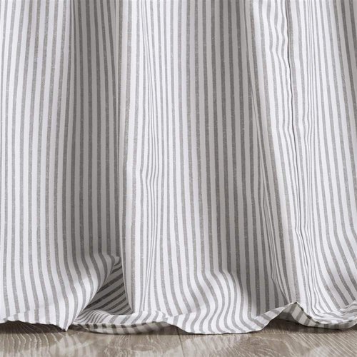 Lush Decor Ticking Stripe Bedspread Queen Size 3 Piece Set Gray - Ruffle Bedding Set Queen Bedspreads - Striped Bedding - Farmhouse & Coquette Decor