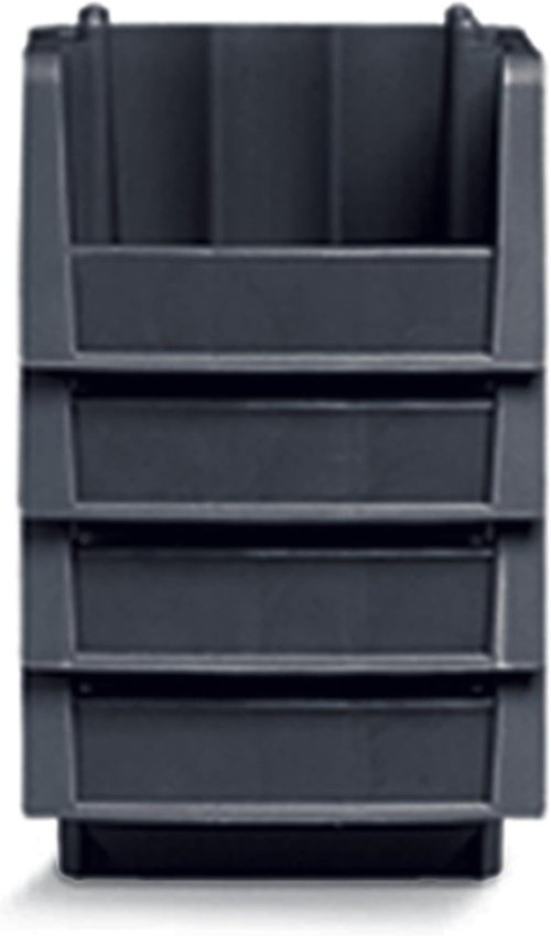 Akro-Mils Economy Stacking Shelf Storage Bins - Durable Plastic, Black | 18" x 6.625" x 7" (10-Pack)