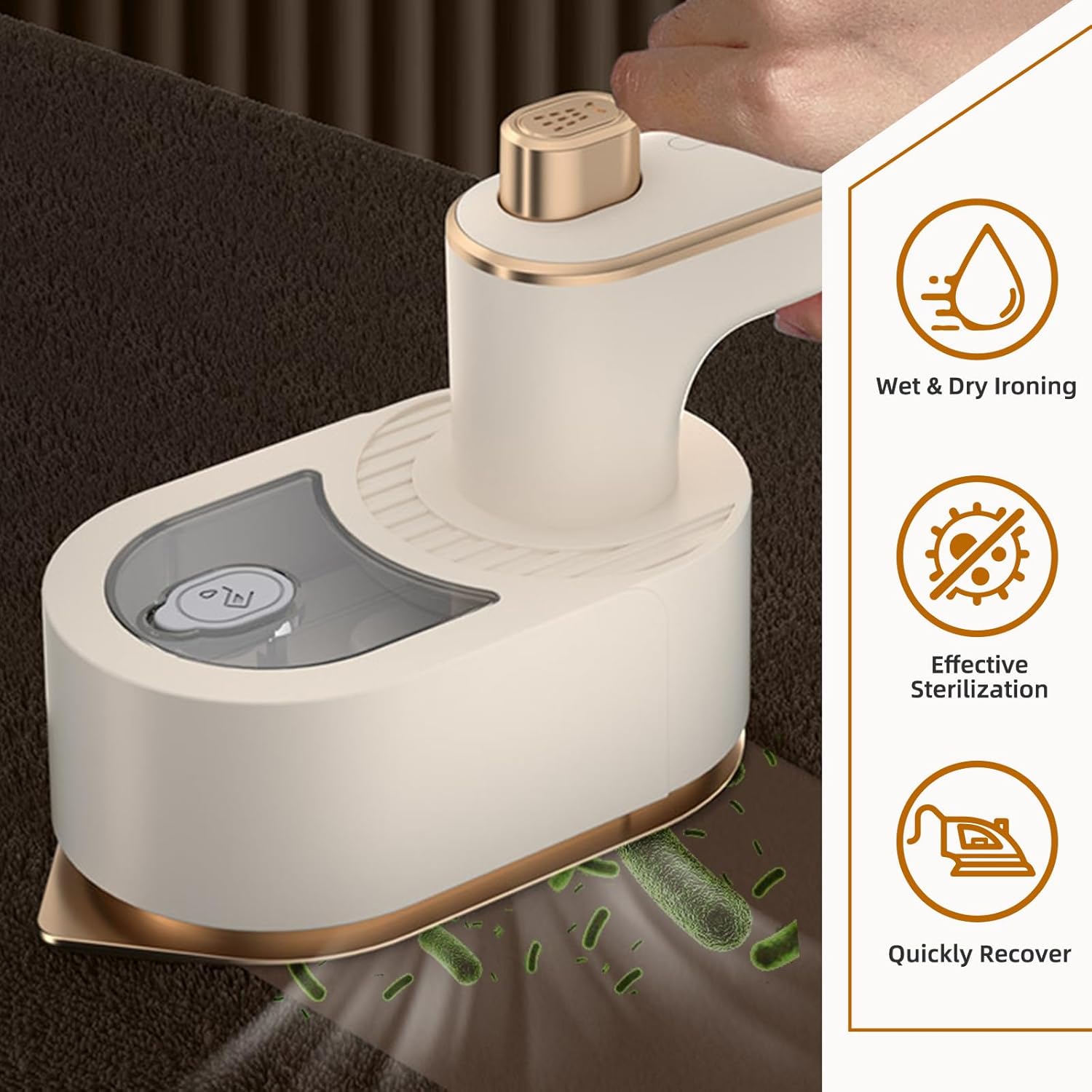 Skiennix Mini Travel Steam Iron - Portable Handheld Steamer with Dual Voltage & Quick Heat Up | Lightweight, Non-Stick Soleplate