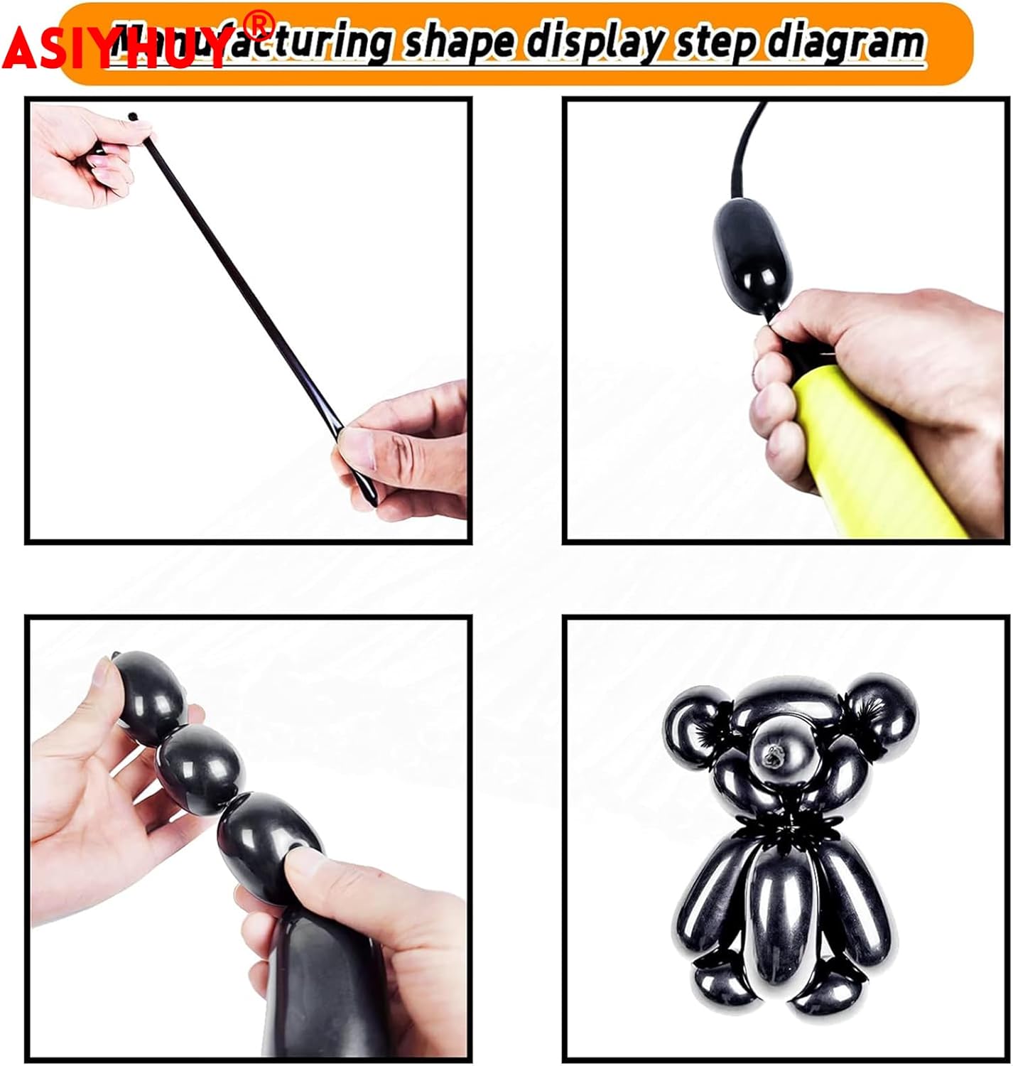 Skiennix 260 Long Black Balloons - Thick Latex Twisting Balloons for Animal Models | 100 Pack