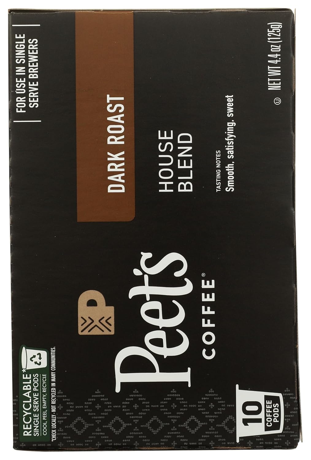 Peet's Coffee House Dark Roast K-Cup Coffee Pods - 10 Pods, Perfect for Keurig Brewers, 4.4 oz