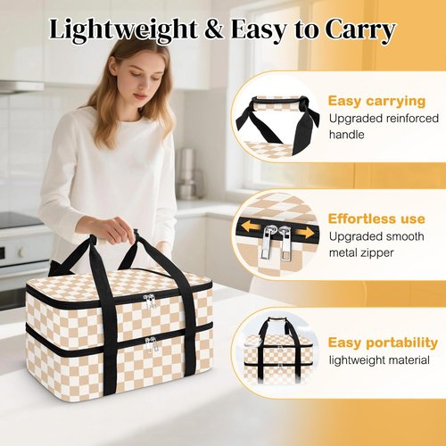 Coobiiya Insulated Casserole Carrier - Thermal Tote Keeps Food Hot or Cold | Fits 9" x 13" Dish