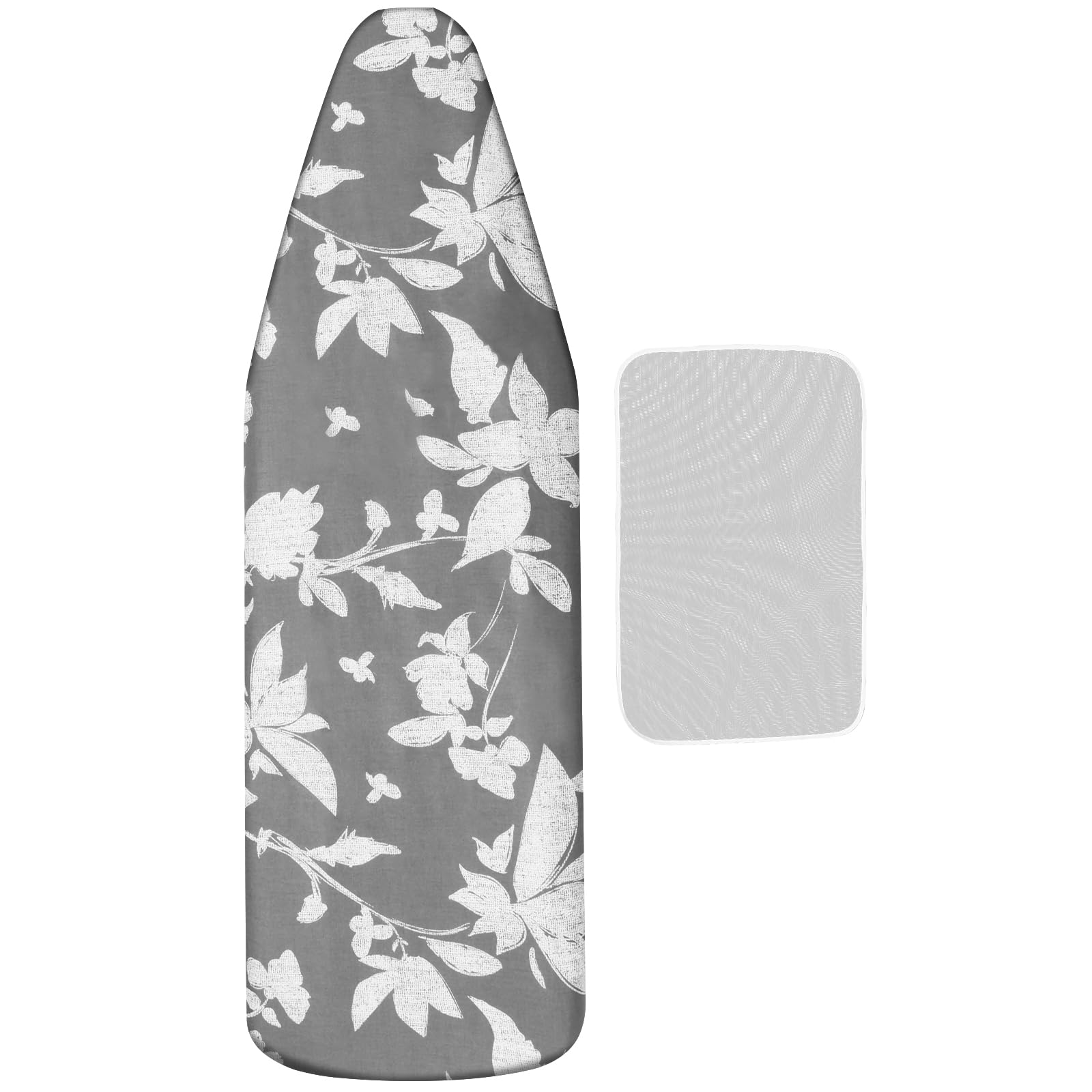 Ironing Board Cover 20" x 55" Extra Wide Thick Padding Fits Most Ironing Boards , Non-Stick, Scorch & Stain Resistant, Easy Install Elastic Edge, Bonus Heat Resistant Ironing Mesh Press Cloth for Home