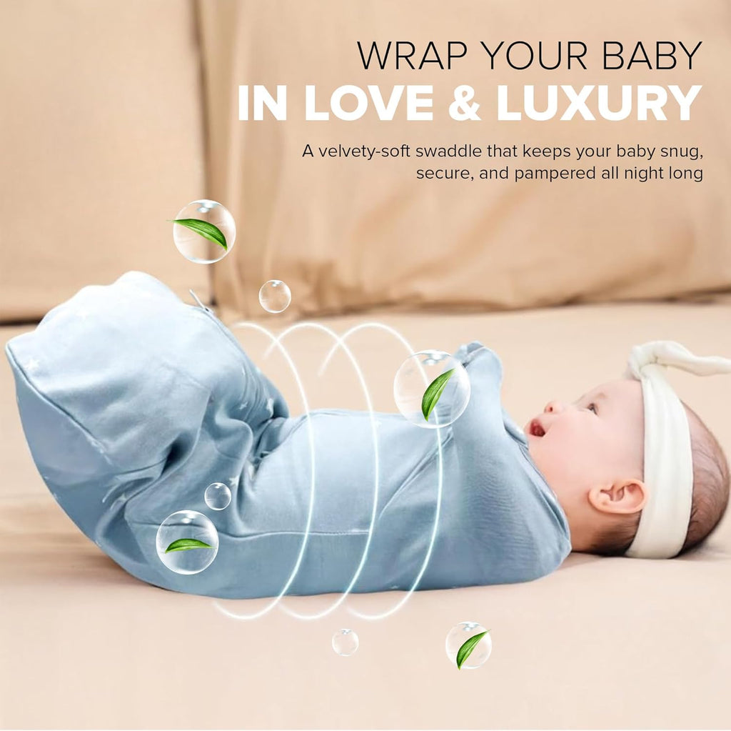 Skiennix Baby Sleep Swaddle - 2-Way Zipper Sleep Sack for Newborns (Honey Cream, Small 0-3M)