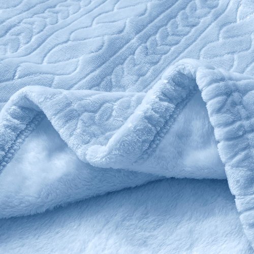 BORITAR 3D Fleece Baby Blanket - Soft & Cozy Plush for Infants | 30x40 Inch, Baby Blue