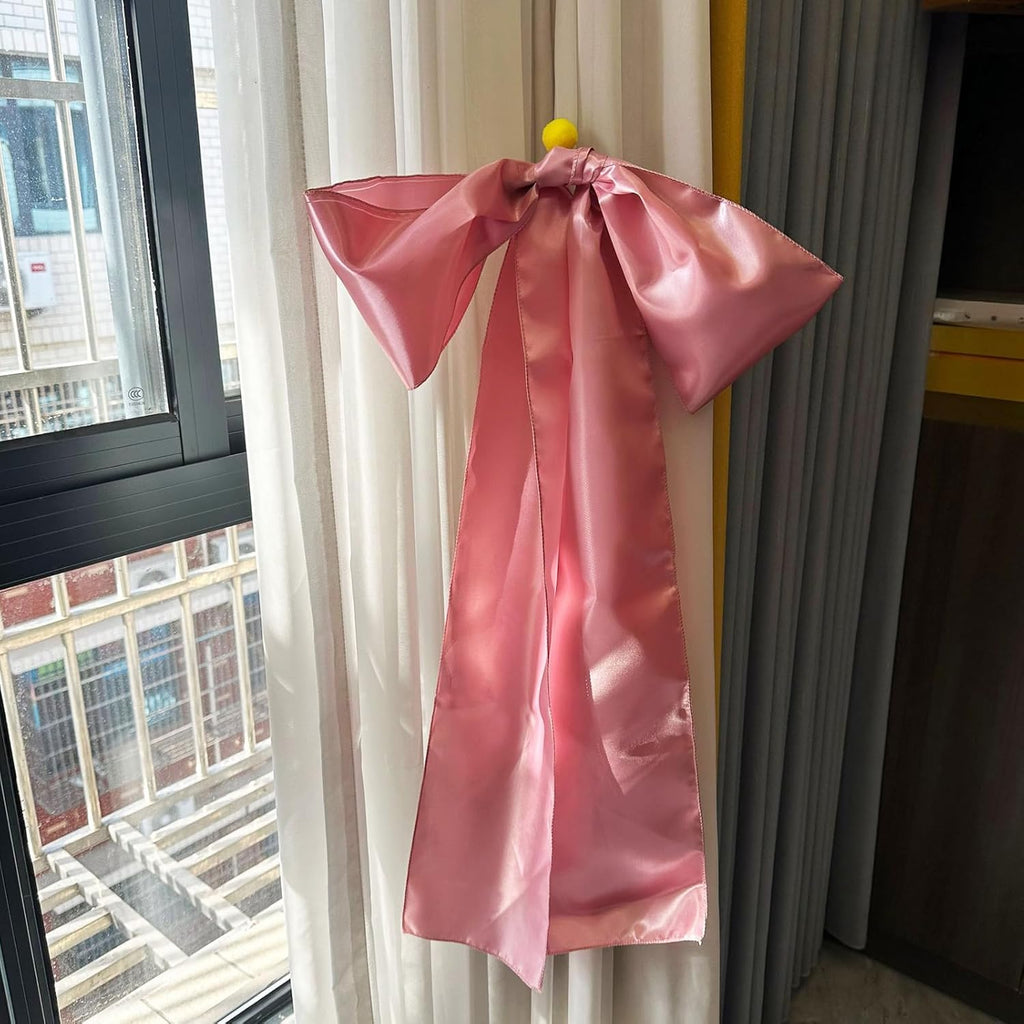 Skiennix Large Pink Bow Party Decor - 18 x 33 Inches Giant Ribbon for Birthday & Bridal Showers