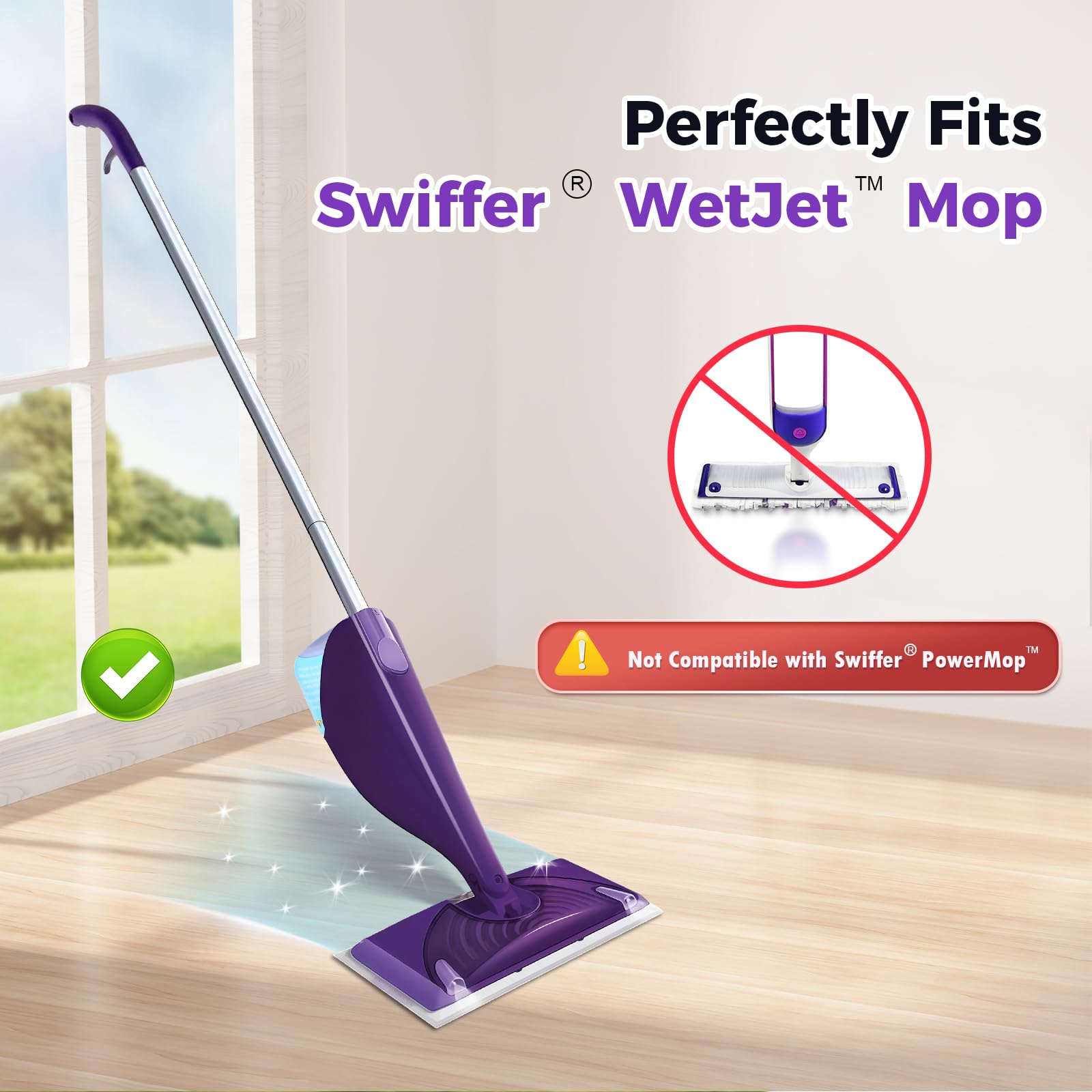KTNAid Refillable Replacement Bottle for Swiffer® Wet Jet™ Mop, 500ml /17 oz, Empty, Leak-Proof HDPE Cleaner Solution Refill Bottle with 8 Silicone Gaskets & 1 Foldable Funnel