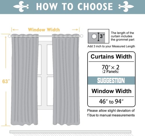 ChrisDowa Blackout Curtains - Extra Wide Thermal Insulated Grommet Panels for Bedroom | Navy Blue, 70 x 63 Inch
