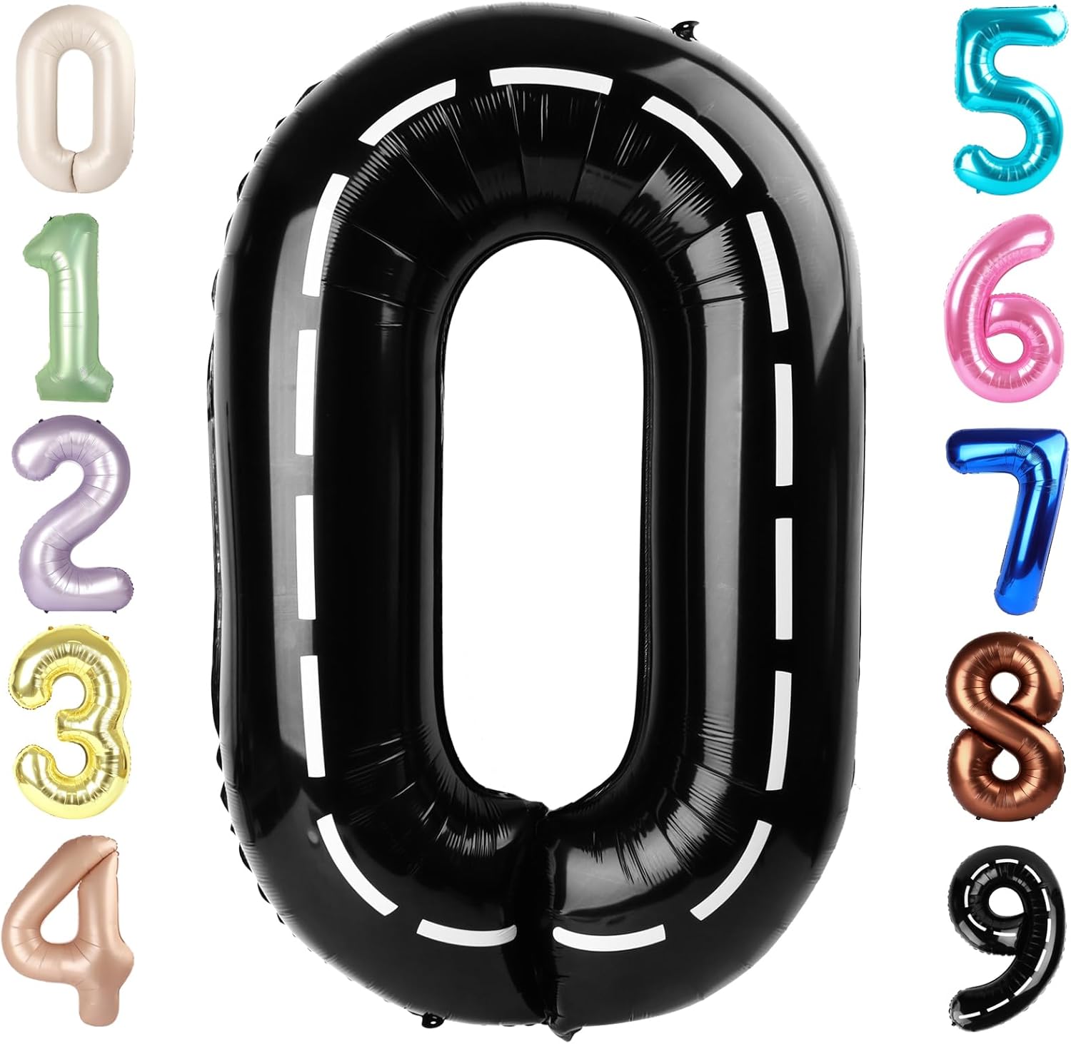Number 0 Balloons - 40 Inch Black Number Balloons for Birthday, Wedding, Baby Shower Decor