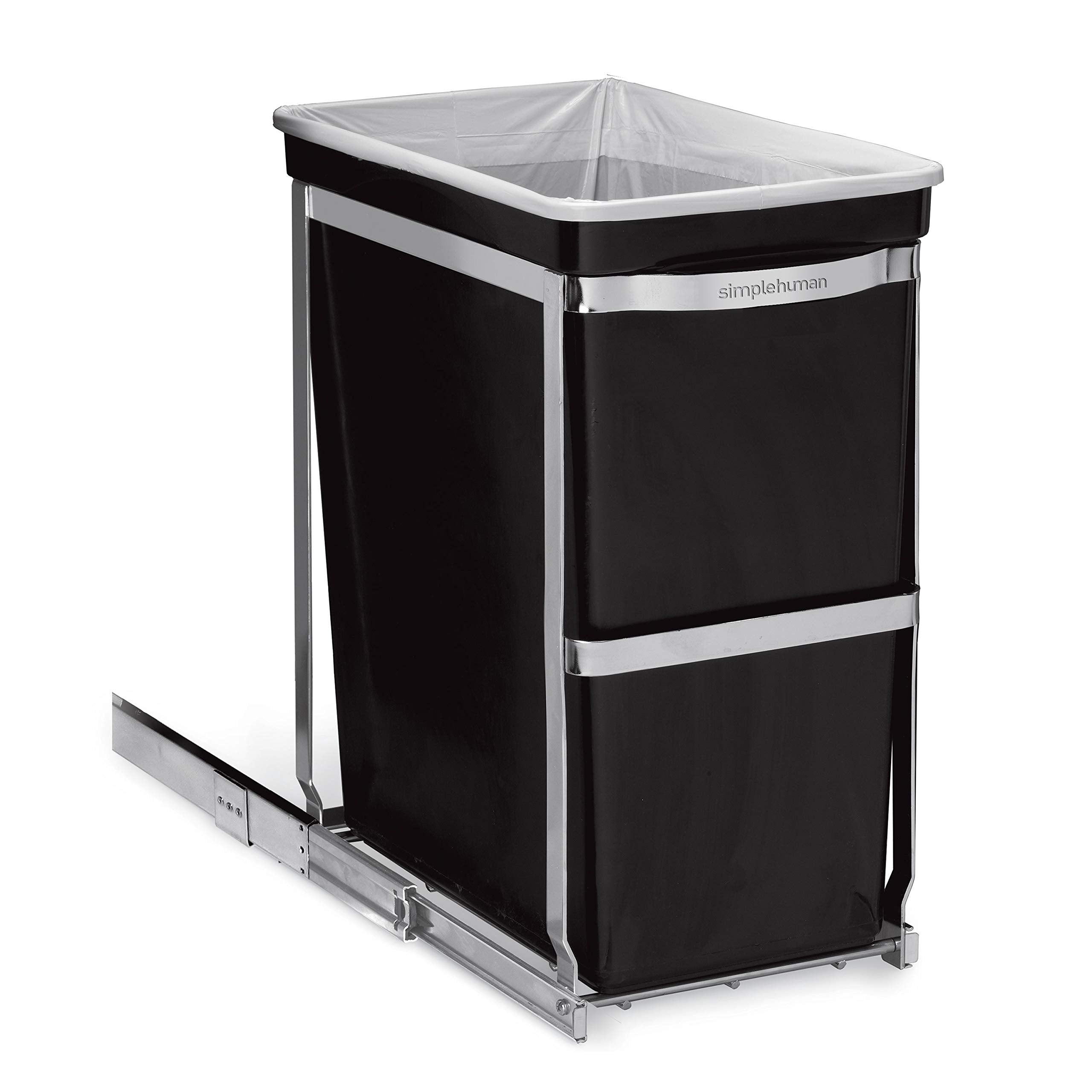 simplehuman 30 litre pull-out can heavy-duty steel frame + code K 60 pack liners