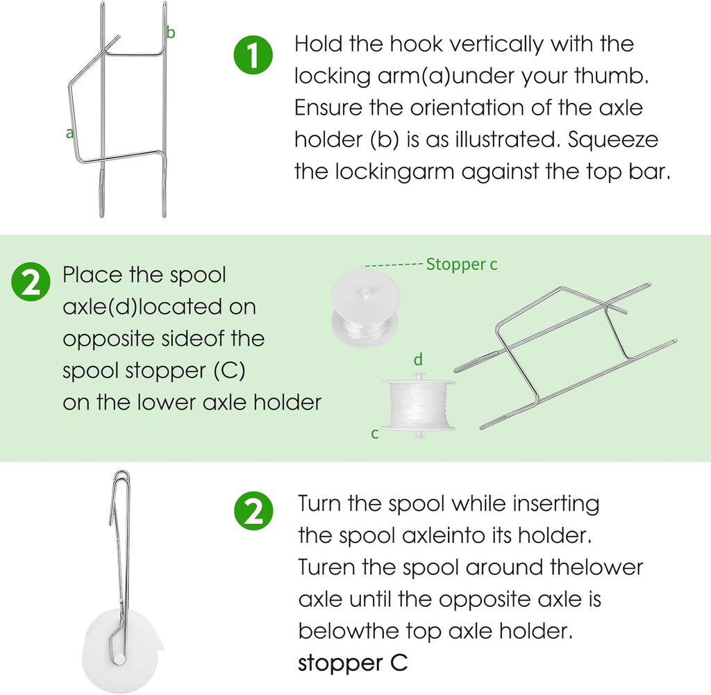 Skiennix Tomato Roller Hooks - 10 Pack with 49.2FT Rope for Trellising Plants & Vines