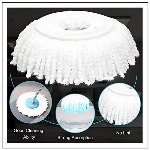 YOQXHY 6 Pack Spin Mop Replacement Heads, (6.3 Inch,Round) Microfiber Mop Refills Compatible with Hurricane, Mopnado, Libman, Simpli Magic and Other 360 Spin Mop Systems, (6 Colors)