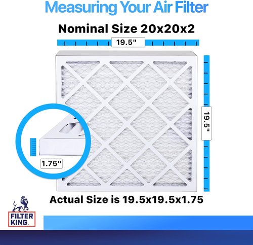 Filter King 20x20x2 Air Filter - MERV 8 Dust & Allergy Control | 12-Pack, Made in USA, Pleated Design