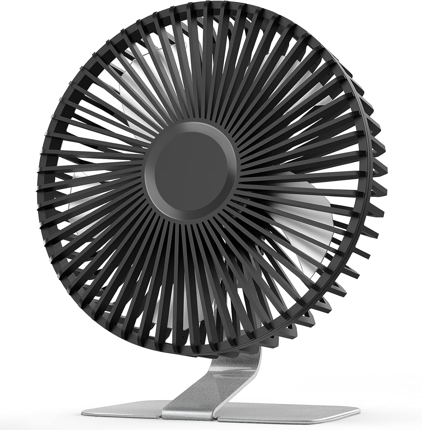 SLENPET USB Mini Desk Fan - 6 Inch Ultra-Quiet Portable Fan with 4 Speeds & 90° Adjustment - Silver