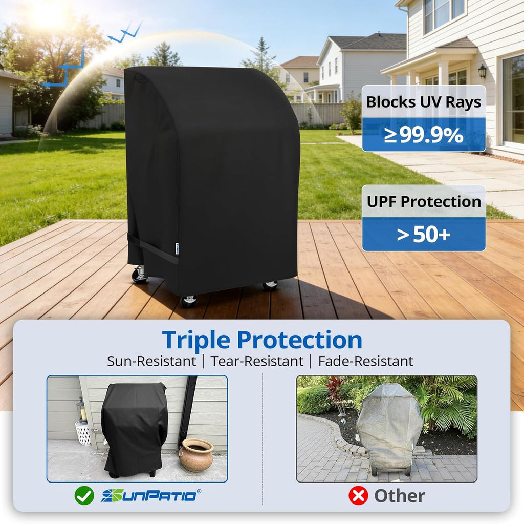 SunPatio 32-Inch Heavy Duty Waterproof Gas Grill Cover - Fits Weber, Char-Broil & Nexgrill
