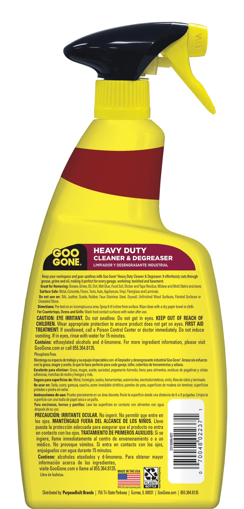 Goo Gone Heavy Duty Cleaner & Degreaser Spray With Microfiber Cleaning Towel – Cuts Through Tough Grease, Oil & Grime - 32 Oz (2 Pack + Towel)
