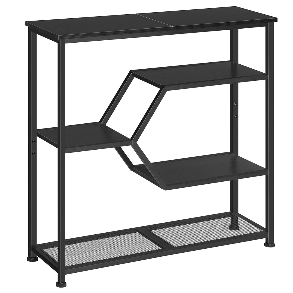 MAHANCRIS Console Table, 31.5'' Narrow Long Entryway Table, 5-Tier Thin Sofa Table with Open Storage Shelves, Foyer Table for Hallway, Entrance, Living Room, Bedroom, Black CTHB13101
