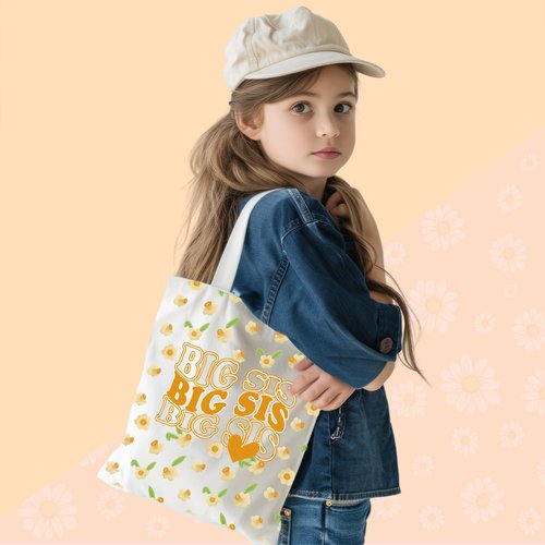 pengtai Big Sister Gifts for Girls,Gifts for Older Siblings of New Baby,Big Sister 12oz Tumbler Bracelet Canvas Bag Gift for Little Girl Age 3-8