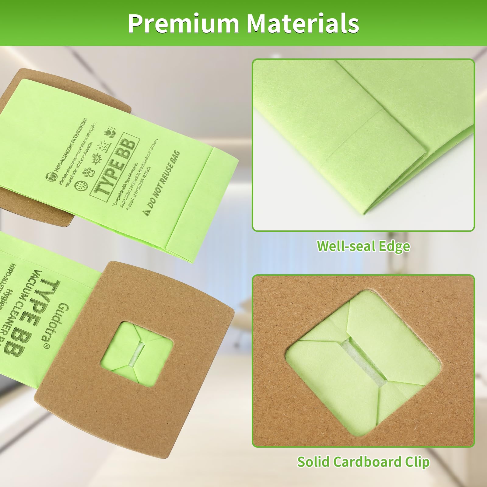 15 Pack PKBB12DW Vacuum Bags Replacement for Oreck XL Buster B Canister Vacuum Bags PKBB12DW BB180 BB280 BB850 BB870 BB900 BB1000 MV160 AK1BB8A Type BB Bags with 3 Motor Filter