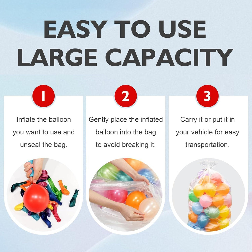 Skiennix Extra Large Clear Balloon Bags - 2 Pack Reusable Transport Bags for Decorations | 98 x 59 In