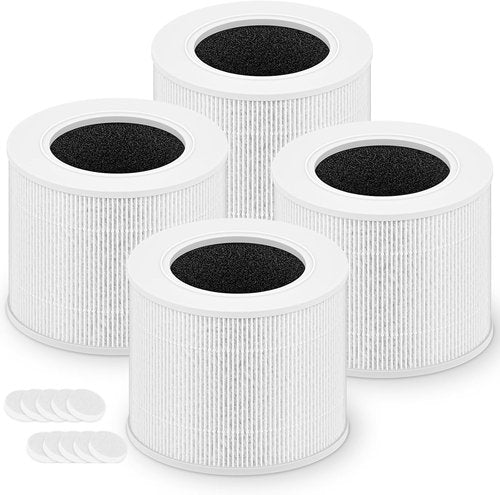 LEVOIT Core Mini Replacement Filter - 3-in-1 High-Efficiency Activated Carbon Filter | 4 Filters & 10 Fragrance Sponges