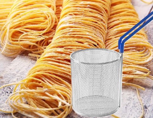 Sunrise Kitchen Supply Stainless Steel Pasta Boil Basket (2, 5.25" D x 7" H)