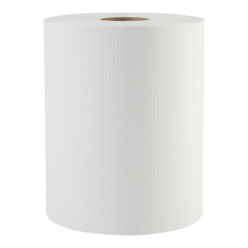 Boardwalk 6261 Hardwound Paper Towels, 1-Ply, 8" x 600ft, White, 2" Core (Case of 12 Rolls)