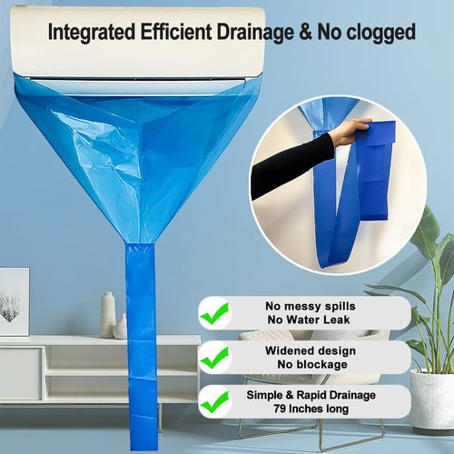 Integrated Design Mini Split Cleaning Bag, Ac Cleaning Bag, Air Conditioner Cleaning Cover, Air Conditioner Service Bag, Mini Split Cleaning Cover, Ac Cleaning Cover Bag, Waterproof, Reusable