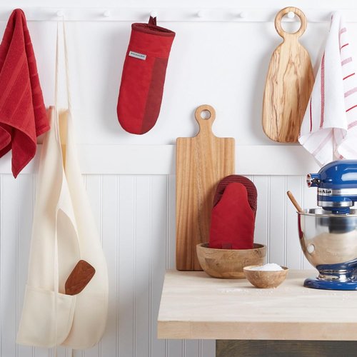 KitchenAid Oven Mitt Set - Two-Tone Non-Slip Design in Passion Red/Bordeaux | 5.75"x13", 2 Pieces
