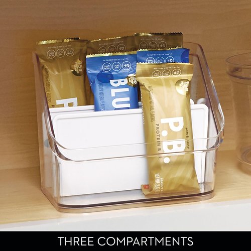 InterDesign Crisp Divided Organizer, Clear/Matte White