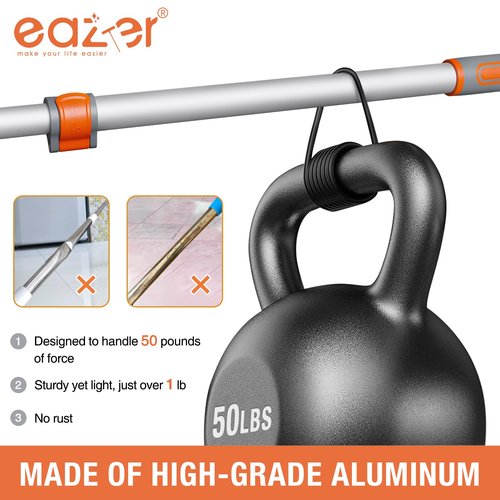 Eazer Floor Squeegee Broom: Heavy Duty Scrubber with Extendable 60'' Aluminum Pole and Rubber Blade for Kitchen, Swimming Pool, Concrete Floors,Shower,Tiles,Garages,Windows,Glass,Pet Hair Removal