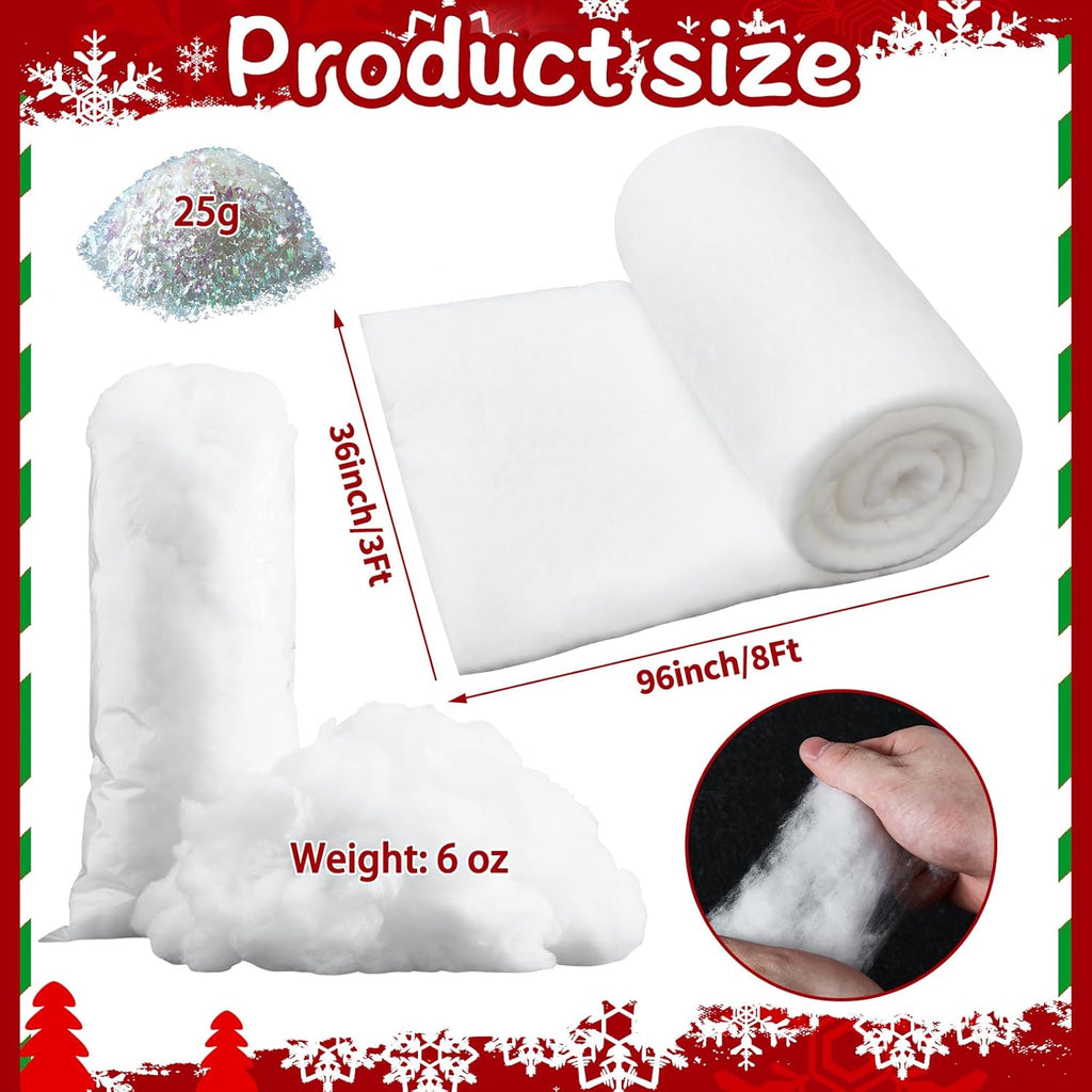 Skiennix 3pcs Artificial Christmas Snow - Soft Fluffy Snowflakes for Winter Decor | Perfect for Crafts & Displays