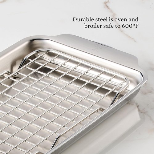 Hestan OvenBond Provisions - Mini Eighth Sheet Pan & Rack Set | Tri-Ply Stainless Steel (6 x 9")