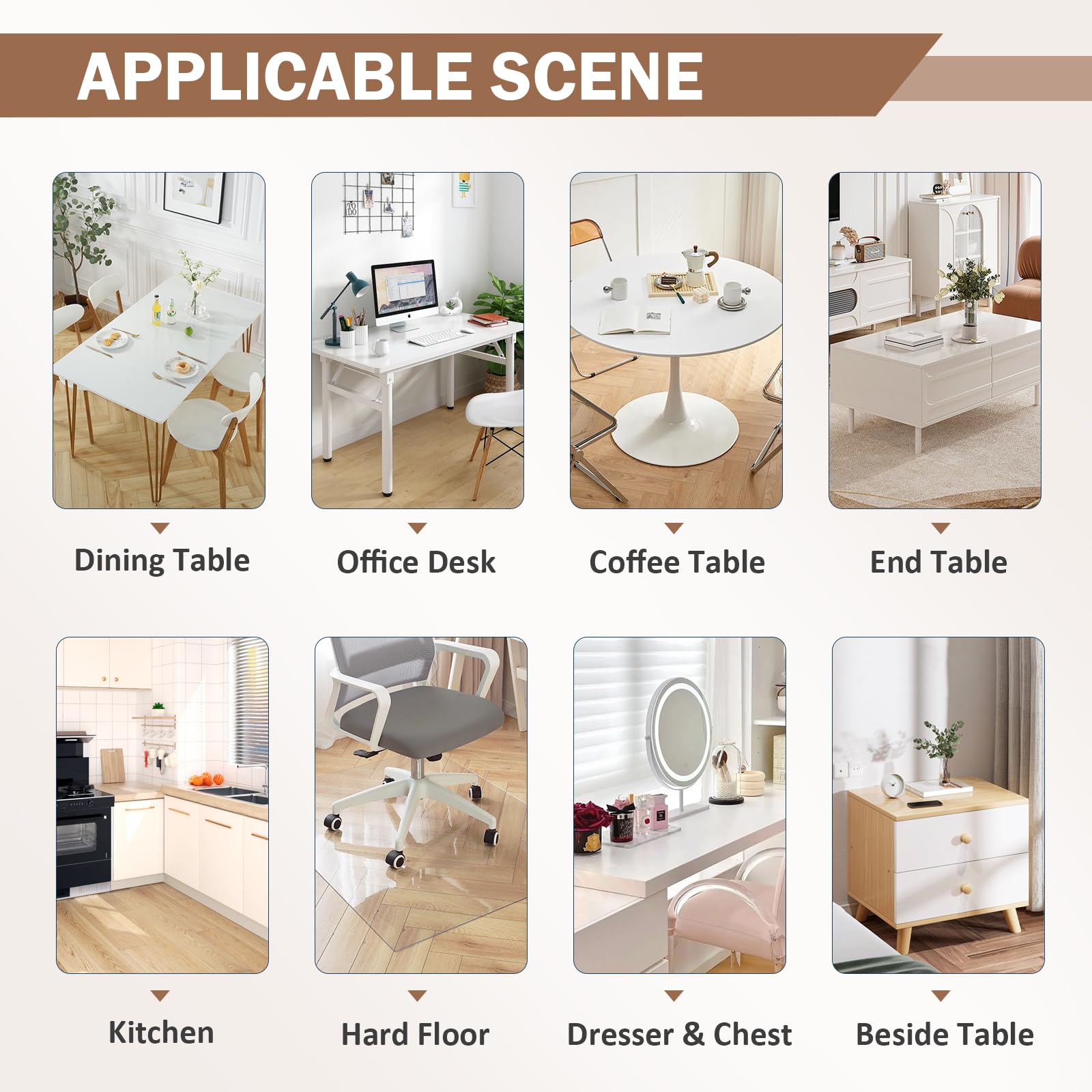 LovePads Clear Table Cover Protector 40 x 72 Inch, 1.5mm Thick Plastic Table Cover, Table Protector for Dining Room Table, Waterproof Vinyl Tablecloth Table Pad Mat for Kitchen, Dresser, Writing Desk