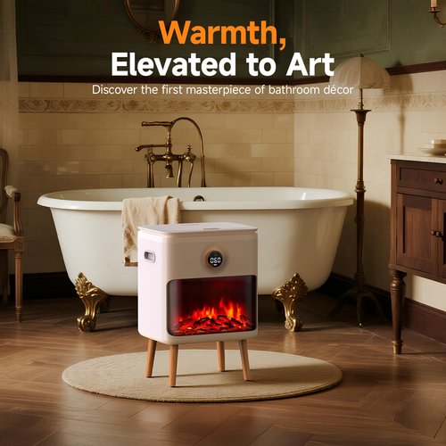 FEPPO Towel Warmer, Large Capacity Luxury Towel Warmers for Bathroom with HearthGlow Display, Rotary Timer Control & LED Countdown, Fits 2 Large Towels, Bathrobes, Blankets, Pajamas