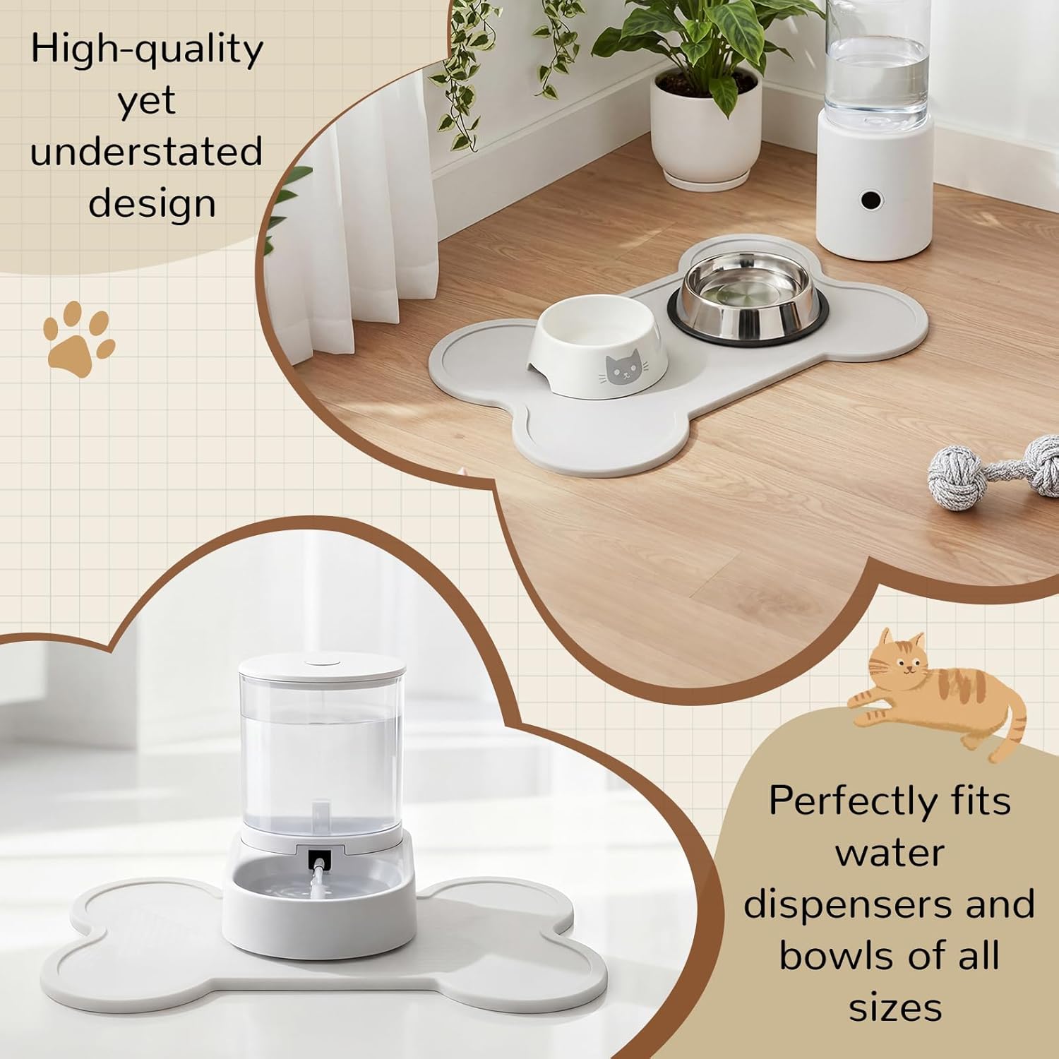 **Stone Dry Mat - Diatomaceous Earth Pet Feeding Mat for Cats & Dogs | Quick Drying, Non-Slip, 16" x 10"**
