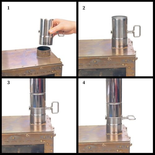 FireHiking Stove Pipe with Damper 2.36 inch Control Stainless Steel Chimney Pipe for Vent Smoke & Exhaust