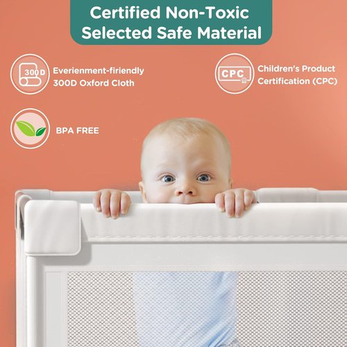 Cherrysea Baby Playpen - Large Anti-Fall Toddler Safety Play Center with Gate & 30 Ocean Balls