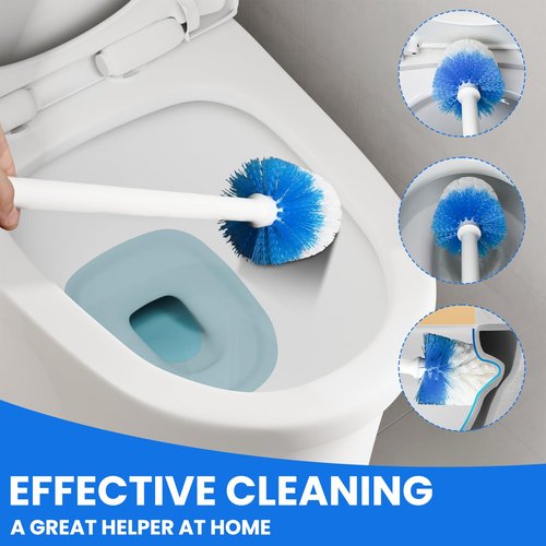 Toilet Brush Refills for OXO Toilet Brush Only, 2 Pack Toilet Brush Replacement Head, Blue & White, Nylon & Plastic Material Bristles