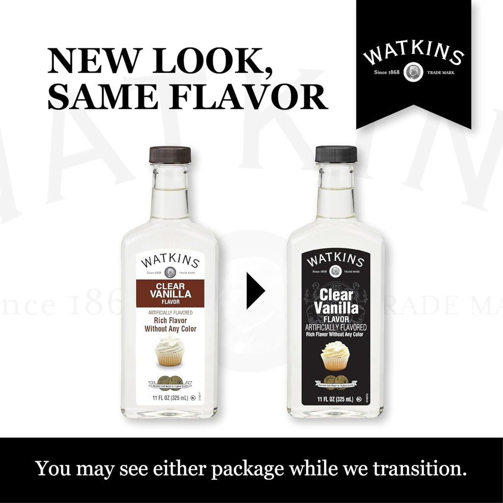 Watkins Clear Vanilla Flavor - 11 Fl. Oz. Bottle for Baking & Cooking | Pure, Natural Taste