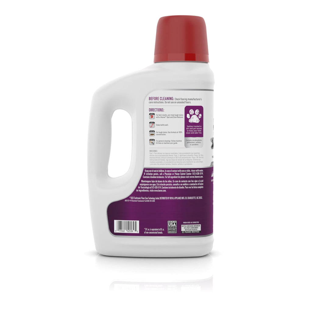 Hoover Pet Portable Spot Cleaner Solution, 64 oz., Tropical Breeze Scent, Upholstery and Carpet Shampoo Solution, Eliminates Pet Messes and Odors, Designed for Hoover CleanSlate Spot Cleaner