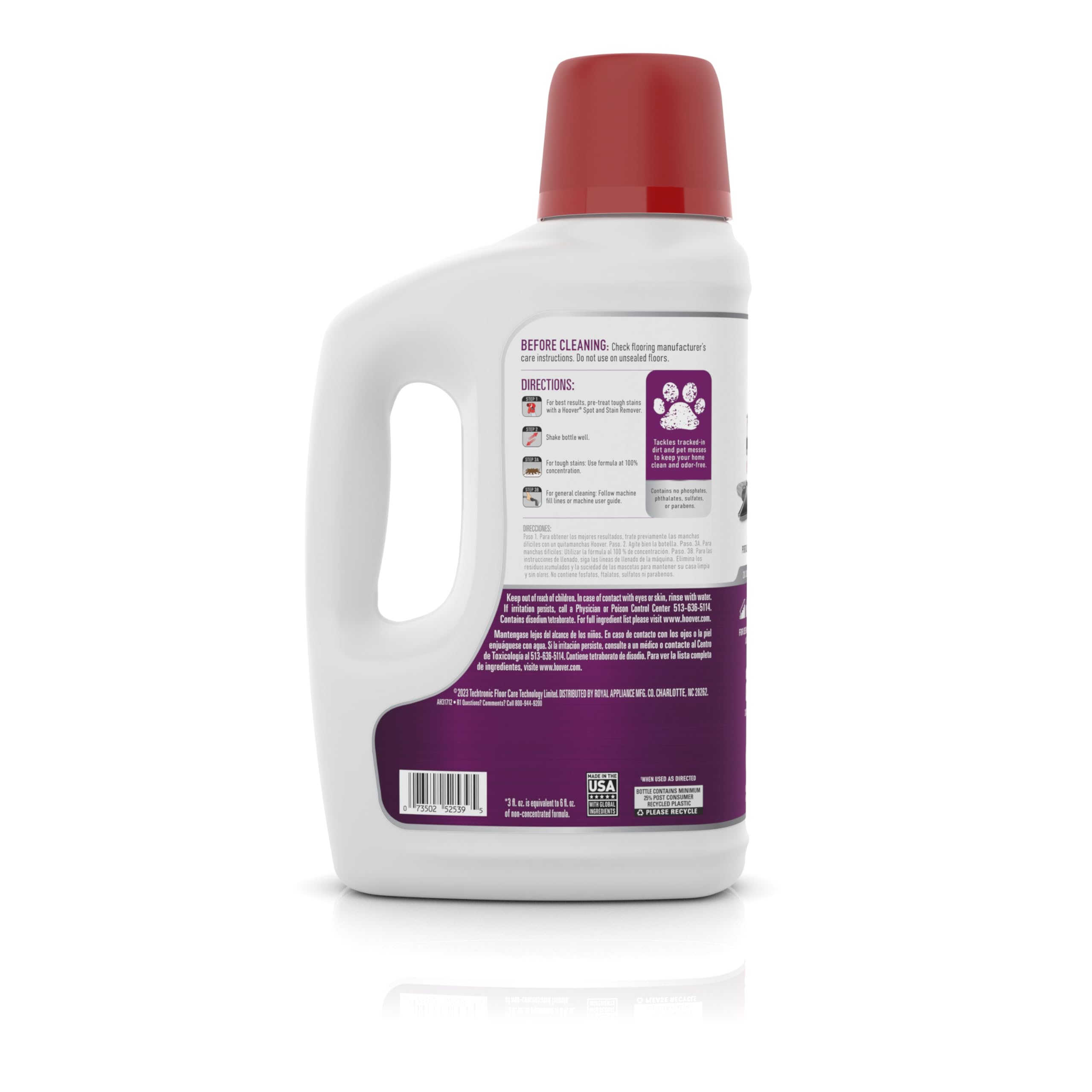 Hoover Pet Portable Spot Cleaner Solution, 64 oz., Tropical Breeze Scent, Upholstery and Carpet Shampoo Solution, Eliminates Pet Messes and Odors, Designed for Hoover CleanSlate Spot Cleaner