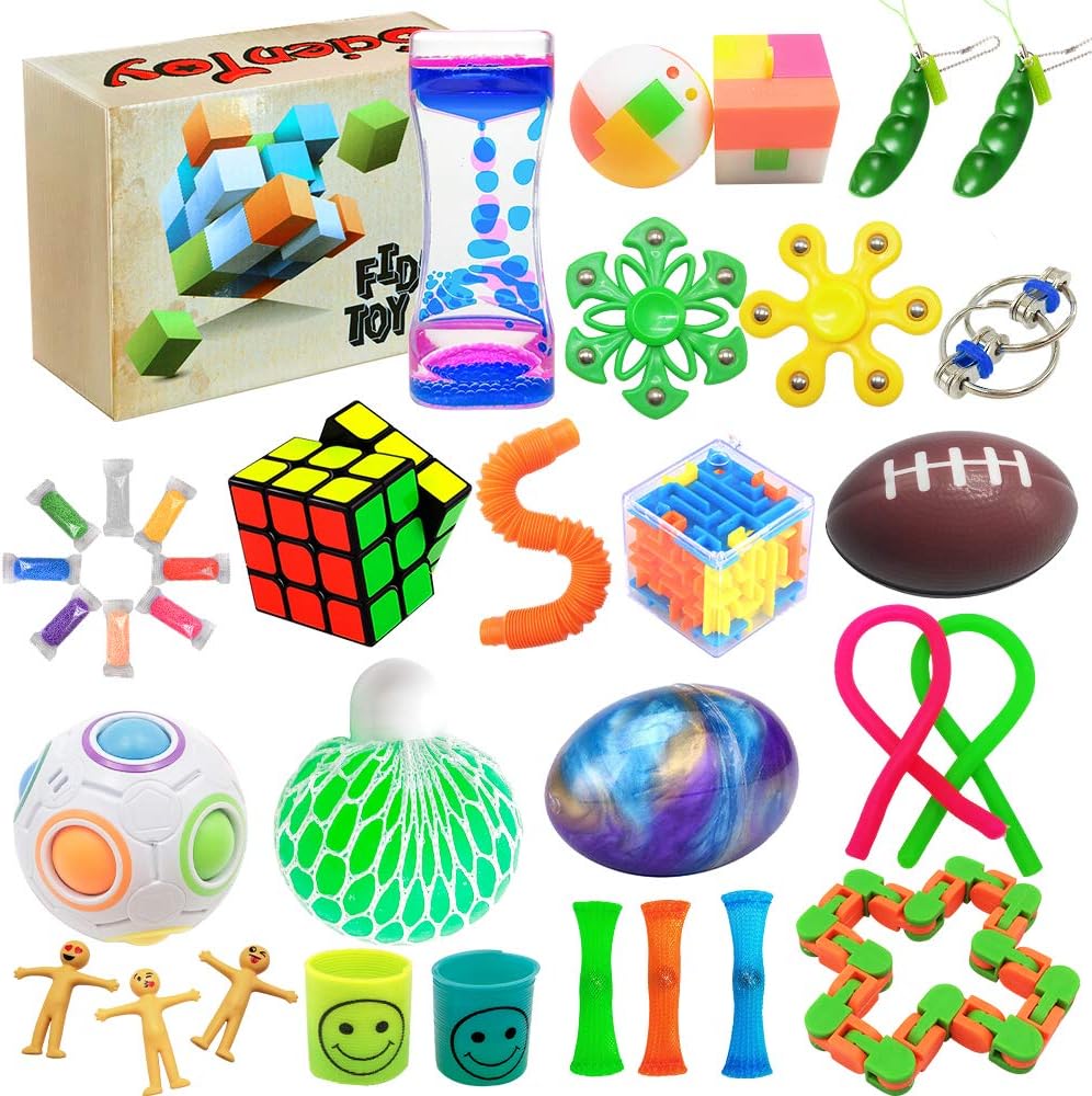 Scientoy Fidget Toy Set - 35 Pcs Sensory Toys for Stress Relief & Anxiety | Ideal for Kids & Adults