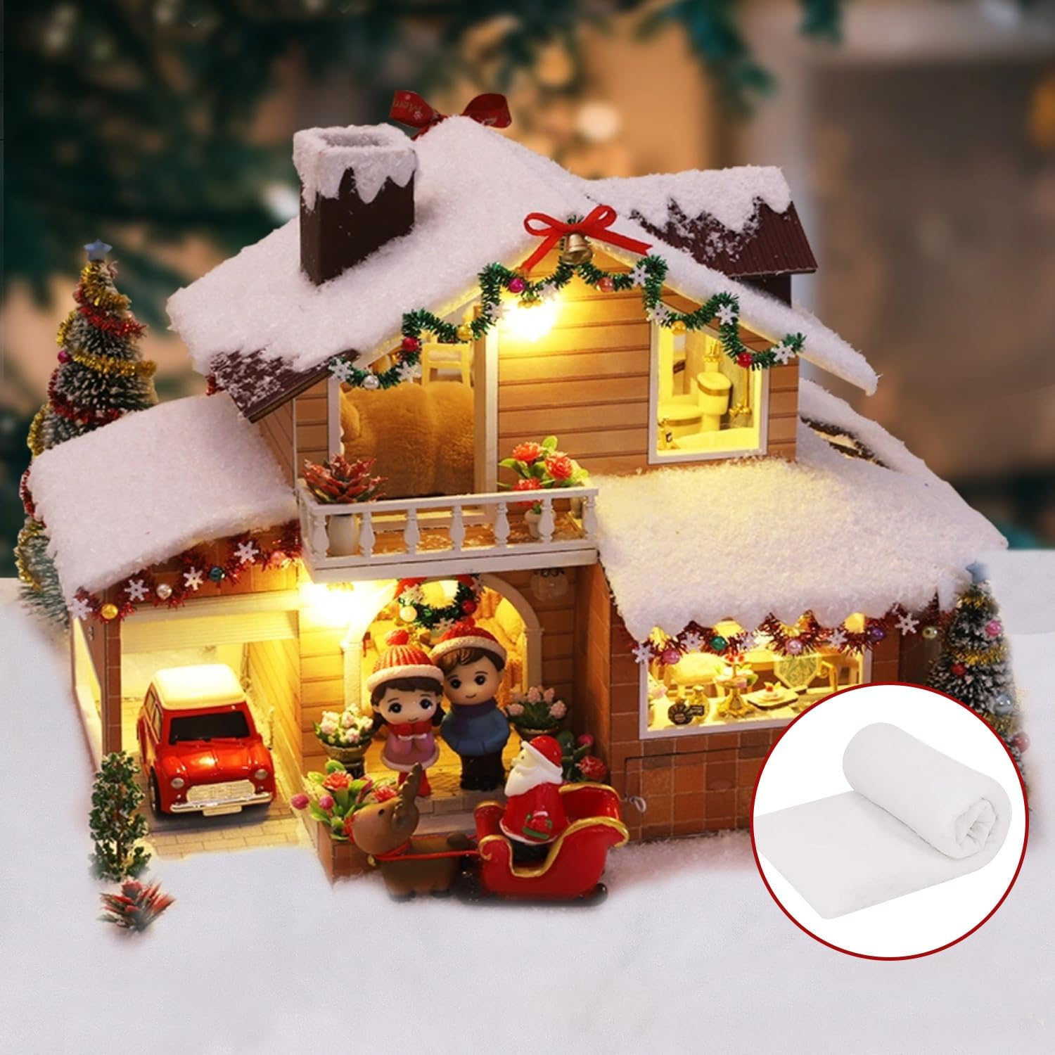 SULOLI Christmas Snow Blanket - 3 x 8 Ft Soft Artificial Snow for Holiday Decor & Table Runners