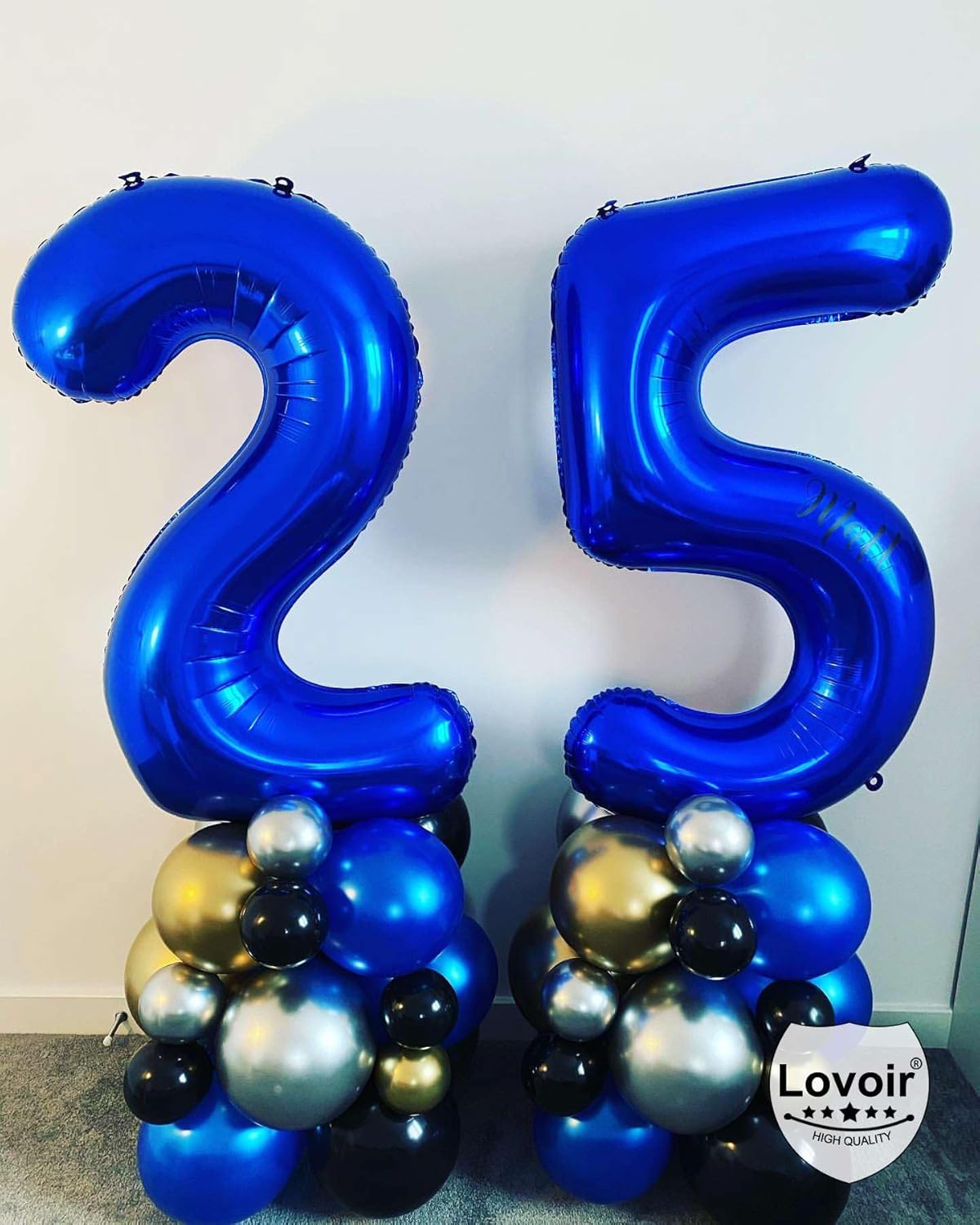 Skiennix 40-Inch Navy Blue Number 28 Balloons - Giant Foil Mylar Helium Decorations for 28th Birthday & Anniversary Celebrations